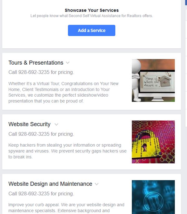 Showcase Your Services on Facebook